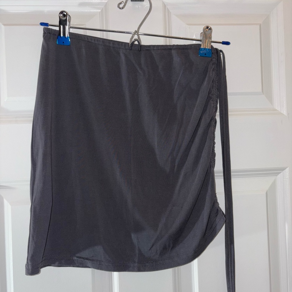 Edikted Gray Adjustable Ruched Skirt